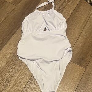 Elegant White One-Piece Swimsuit